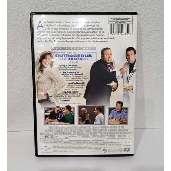 I Now Pronounce You Chuck & Larry, Adam Sandler 2007 Widescreen DVD - Picture 4 of 4